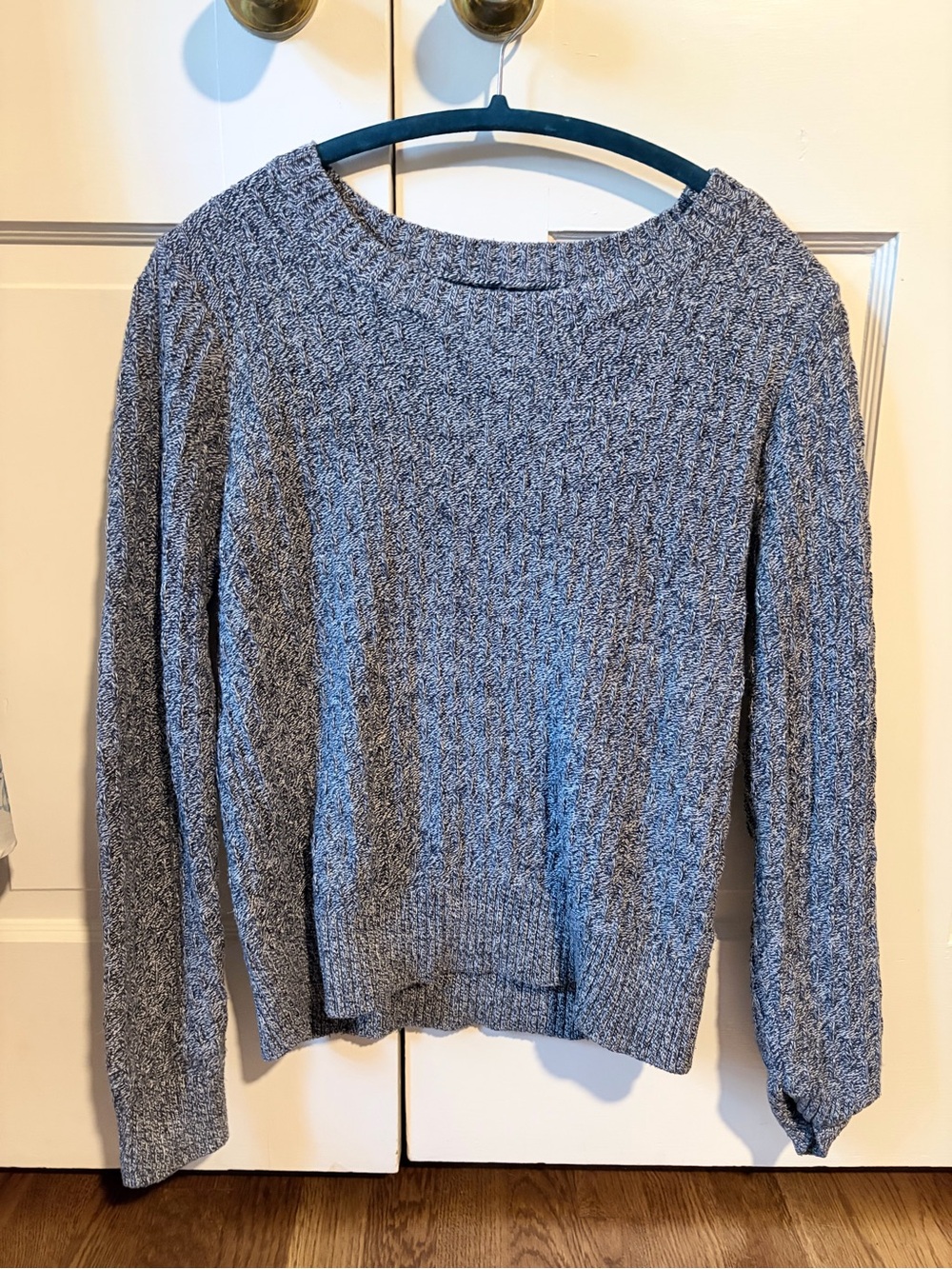 Banana Republic Blue-Gray Crewneck Sweater with Shoulder Detail